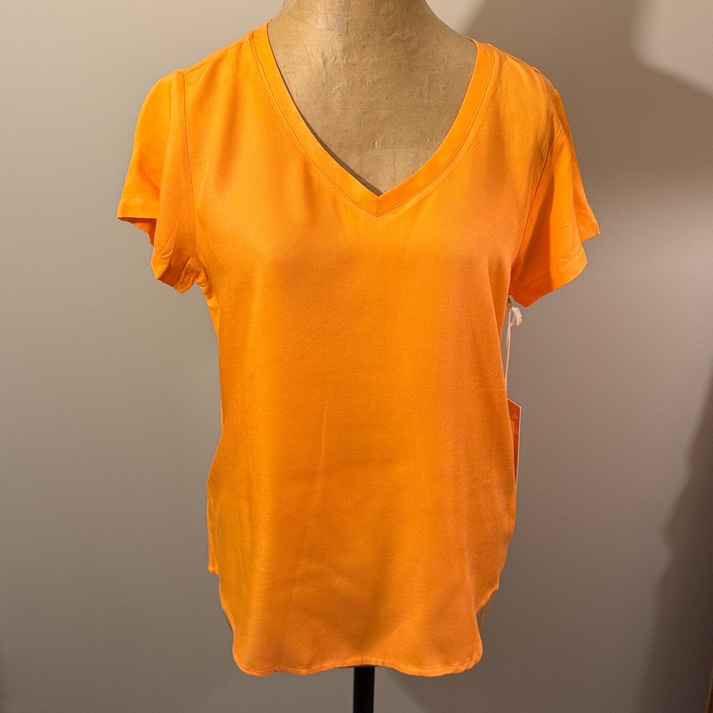 Orange V-neck T-shirt